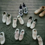 Streetwear shoes collection with sneakers arranged for casual outfit styling inspiration